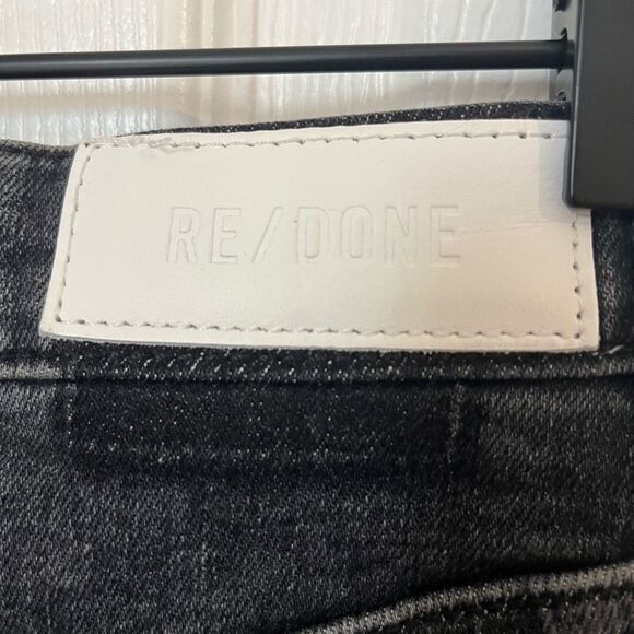 Re/Done 90s high‎ rise ankle crop jeans in black size 25 97% cotton - Picture 8 of 10
